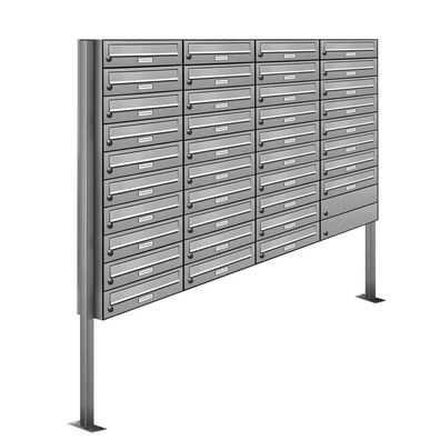 38er Premium Standbriefkasten V2A Edelstahl Anlage freistehend Postkasten design