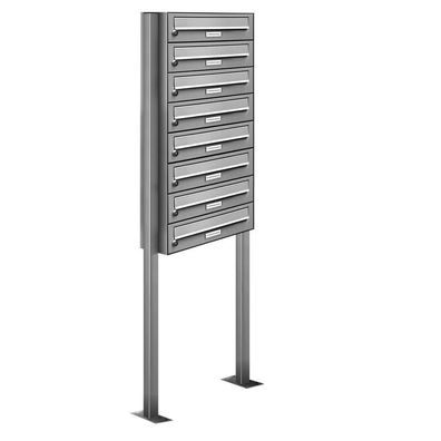 8er Premium Standbriefkasten V2A Edelstahl Anlage freistehend Postkasten design