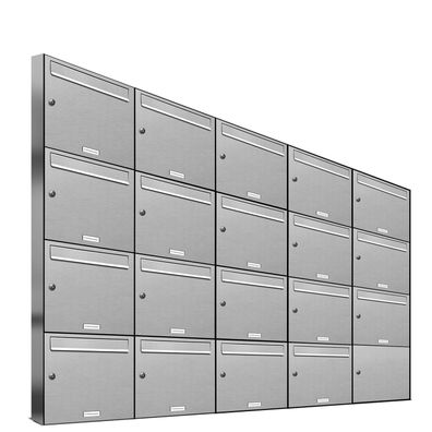 19er Premium Edelstahl Briefkasten Anlage für Außen Wand Design Postkasten 5x4