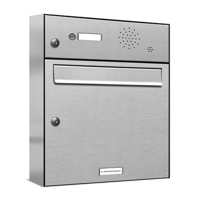 1er Premium Edelstahl Briefkasten Außen mit Klingel Wand Postkasten design S
