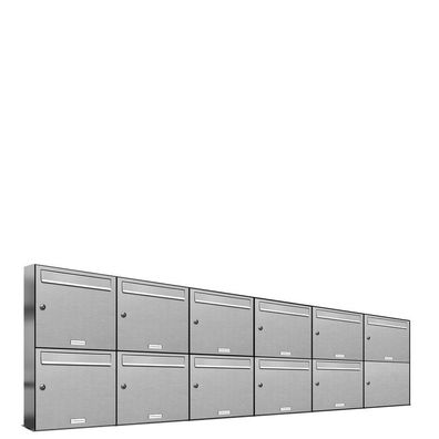 11er Premium V2A Edelstahl Briefkasten Anlage Außen Wand Design Postkasten 6x2