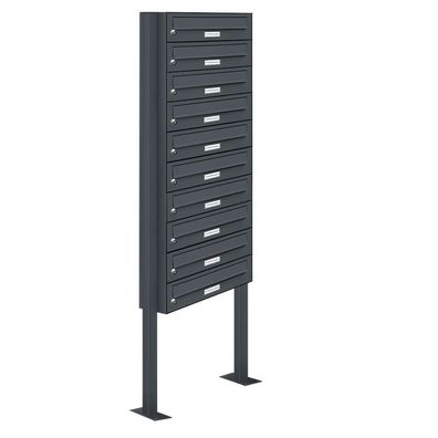 10er Premium Standbriefkasten Anthrazit RAL 7016 freistehend Postkasten Ständer