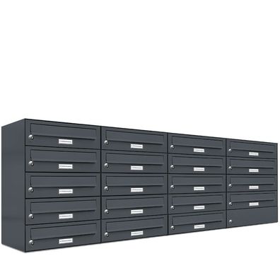 19er Premium Briefkasten Anthrazit RAL Farbe 7016 für Außen Wand Postkasten 4x5