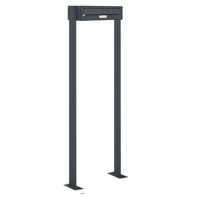 1er Premium Standbriefkasten RAL 7016 freistehend Postkasten Ständer L