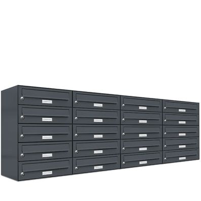 20er Premium Briefkasten Anthrazit RAL Farbe 7016 für Außen Wand Postkasten 4x5
