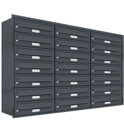 21er Premium Briefkasten Anthrazit RAL 7016 Unterputz Anlage Postkasten 3x7