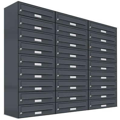 27er Premium Briefkasten Anthrazit RAL Farbe 7016 für Außen Wand Postkasten
