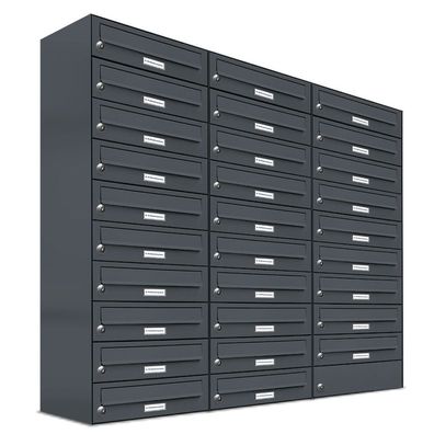 29er Premium Briefkasten Anthrazit RAL Farbe 7016 für Außen Wand Postkasten 3x10