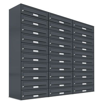 30er Premium Briefkasten Anthrazit RAL Farbe 7016 für Außen Wand Postkasten 3x10