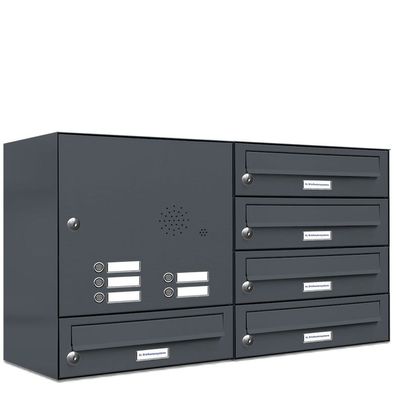 5er Premium Briefkasten Außen Anthrazit RAL Farbe 7016 Klingel Postkasten 2x3 L