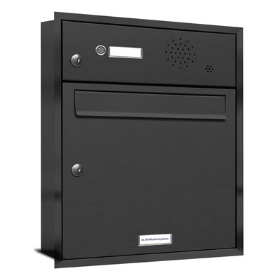 1 er Premium RAL 7016 anthrazit Unterputz Briefkasten Anlage Klingel Postkasten