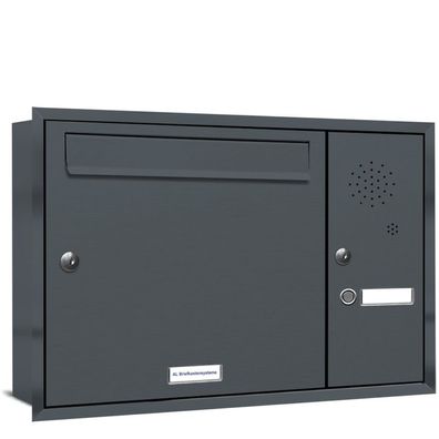 1 er Premium Unterputz Briefkasten Anlage Klingel Postkasten RAL 7016 anthrazit