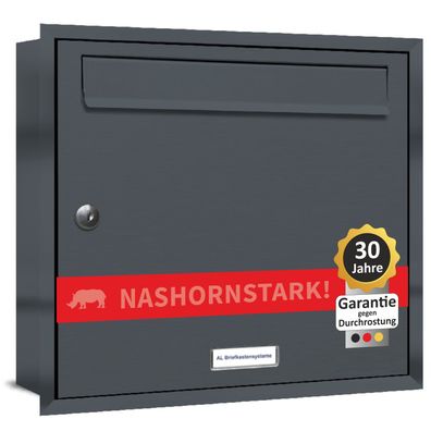 1er Premium Briefkasten Anthrazit RAL 7016 Unterputz Anlage Postkasten S