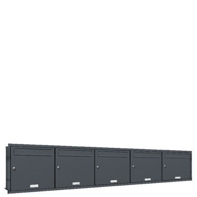 5 er Premium Unterputz Briefkasten Anlage Postkasten RAL 7016 anthrazit A4 5x1