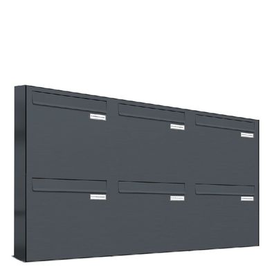 6er Premium Zaun Durchwurf Briefkasten Anthrazit RAL Postkasten design 3x2