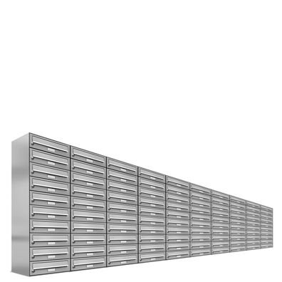 100er Premium Edelstahl Briefkasten Anlage für Außen Wand Design Postkasten