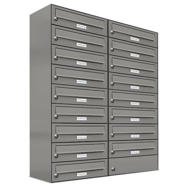 17er Premium Briefkasten Aluminiumgrau RAL 9007 für Außen Wand Postkasten 2x9