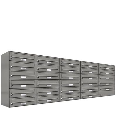 29er Premium Briefkasten Aluminiumgrau RAL 9007 für Außen Wand Postkasten 5x6