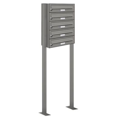 5er Premium Standbriefkasten Anthraz. RAL9007 freistehend Postkasten Ständer 1x5