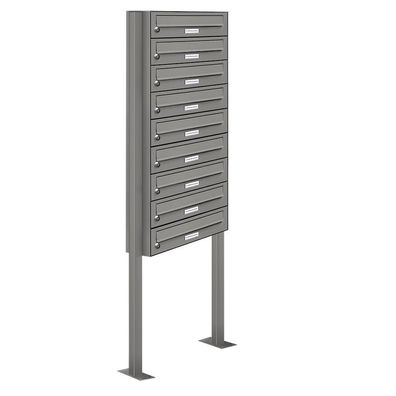 9er Premium Standbriefkasten Anth. RAL 9007 freistehend Postkasten Ständer 1x9