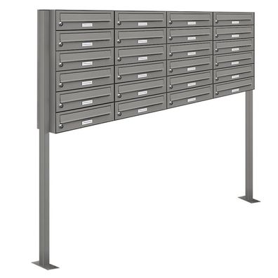 24er Premium Standbriefkasten RAL 9007 freistehend Postkasten Ständer 4x6
