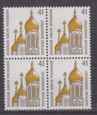 BRD 1993 postfrisch SWK vierer Block MiNr. 1687 Russische Kirche, Wiesbaden