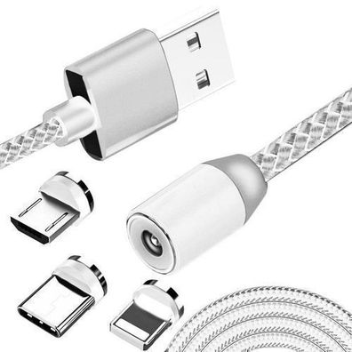 Ladekabel Magnetisches 3 in 1 Micro-USB Type C iPhone Schnell Kabel USB Retoo