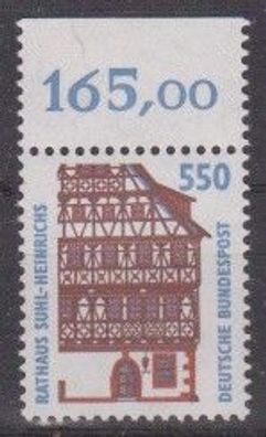 BRD 1994 postfrisch Sehenswürdigkeiten Oberrand 165 MiNr. 1746 Rathaus Suhl-Heinrichs