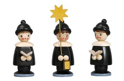 Miniaturfiguren 3 Kurrendefiguren schwarz Höhe 6,2cm NEU Weihnachten Figuren