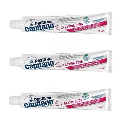 Pasta del Capitano Baking Soda Zahnpasta mit Bio Minze 3x 75 ml