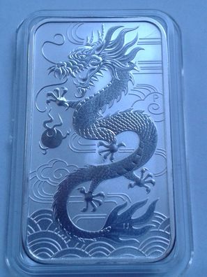 1$ 2018 Australien dragon 1 Unze Silber 9999er Drachenserie rectangle rectangular