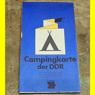 Campingkarte der DDR 1 : 600 000 von 1984 - VEB Tourist Verlag - in super Zustand