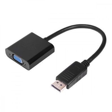 DisplayPort Stecker - VGA Buchse Adapter 15cm Konverter Videokabel schwarz