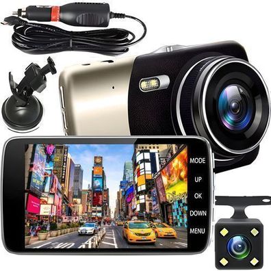 Dashcam Auto Vorne Hinten Infrarot Nachtsicht 360 Camera Auto 1080p G-Sensor Retoo