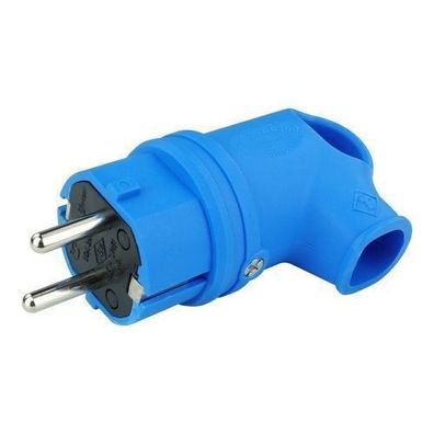 Gummistecker mit Griff 16A 230V Stecker blau Schuko Stecker