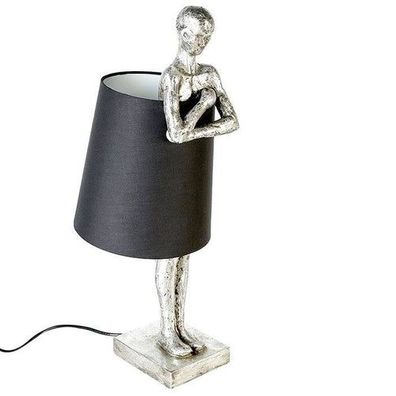 Lampe"Man"Poly, nt. silber/schwarz LED, H58cm, von Gilde Handwerk