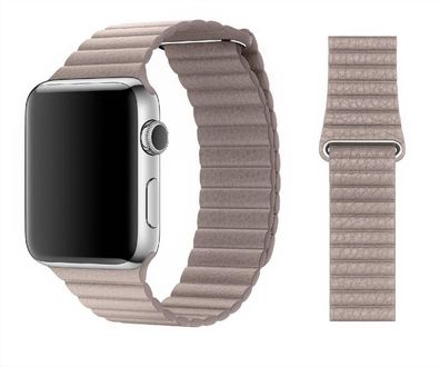 Original Apple Leather Loop Armband Größe M 42/44/45mm MNKY2ZM/A Smoke Gray Wie Neu