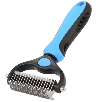 Wisam® Zweiseitige Fellpflege- und Reinigungsbürste für Hund Katze Blau/Schwarz