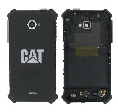 100% Original CAT S50 Akkudeckel Gehäuse Rahmen Schwarz Black Guter Zustand