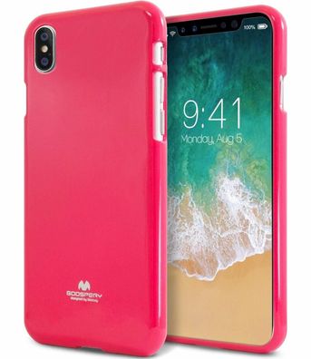 Goospery für Apple iPhone X Jelly Case 5,8" Schutzhülle Pink Glitzer