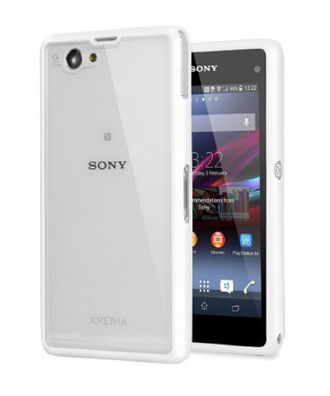 Wisam® für Sony Xperia Z1 Compact 4,3" Gel Shell TPU Case Schutzhülle Weiß / Trans