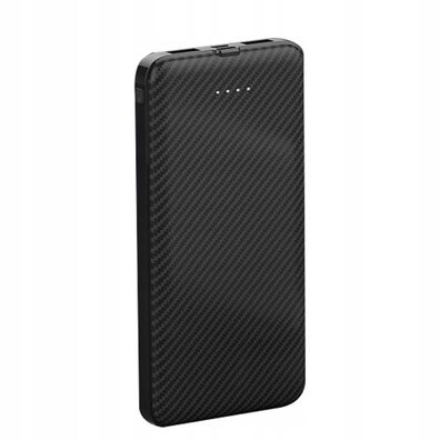 Powerbank 20000mAh mit 2-Port USB für alle USB-Ladegeräte Ultra Slim Carbon Black