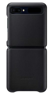 Original Samsung Galaxy Z Flip Case 6,7" Leather Cover EF-VF700 Schutzhülle Black