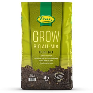 frux® GROW BIO ALL-MIX Cannabis Substrat torffrei - 45 Liter