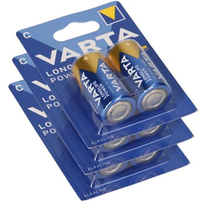 3x Varta 4914 Longlife Power Baby Batterie C 2er Blister LR14