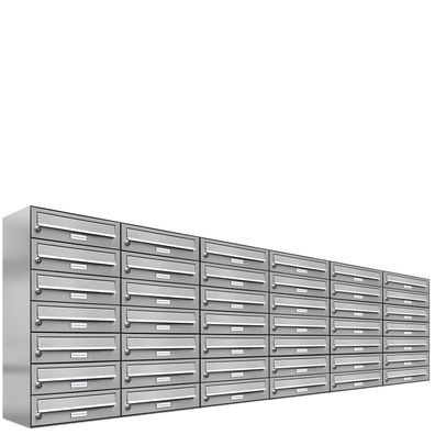 42er Premium Edelstahl Briefkasten Anlage für Außen Wand Design Postkasten 6x7