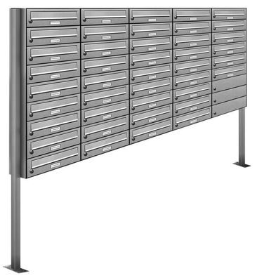 42er Premium Standbriefkasten Edelstahl Anlage freistehend Postkasten Ständ. 5x9