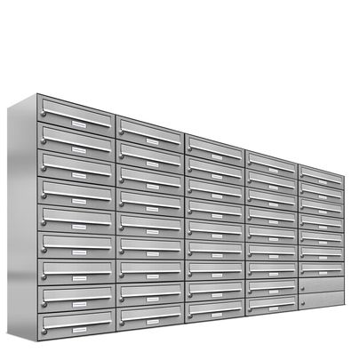 43er Premium Edelstahl Briefkasten Anlage für Außen Wand Design Postkasten 5x9