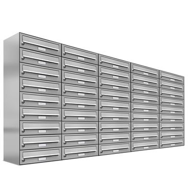 45er Premium Edelstahl Briefkasten Anlage für Außen Wand Design Postkasten 5x9