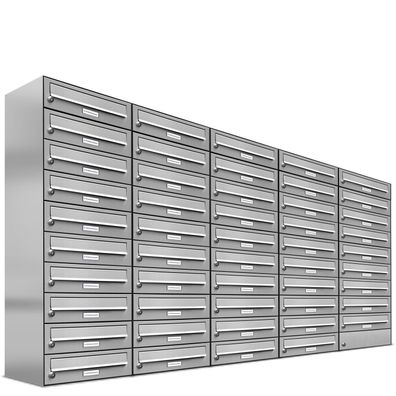 49er Premium Edelstahl Briefkasten Anlage für Außen Wand Design Postkasten 5x10